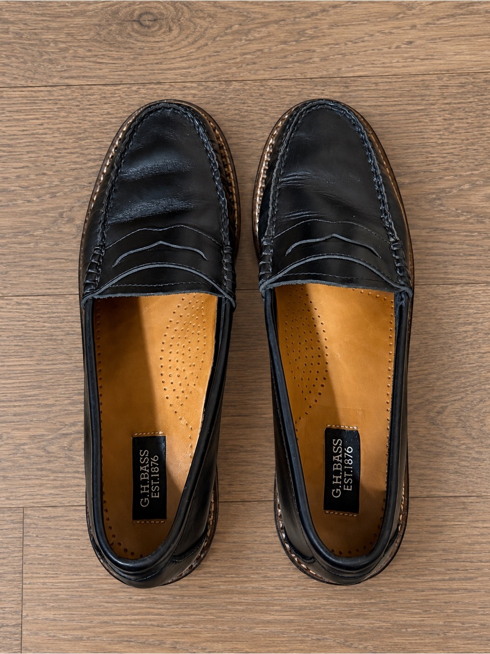 G.H. Bass Whitney Weejuns Black Leather Penny Loafers Women’s 10M - Picture 5 of 8
